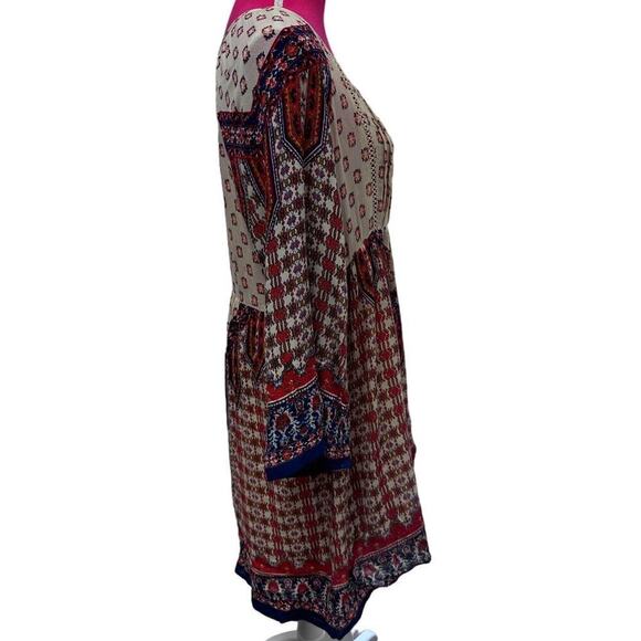Altar'd State Sahara Dress S Boho Wide Sleeve Printed Multicolor Knee Length EUC - Picture 6 of 9